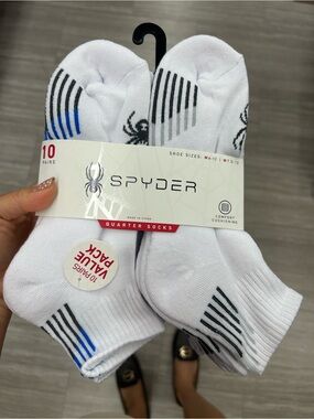 Spyder White Quarter Athletic Socks 10 Pack